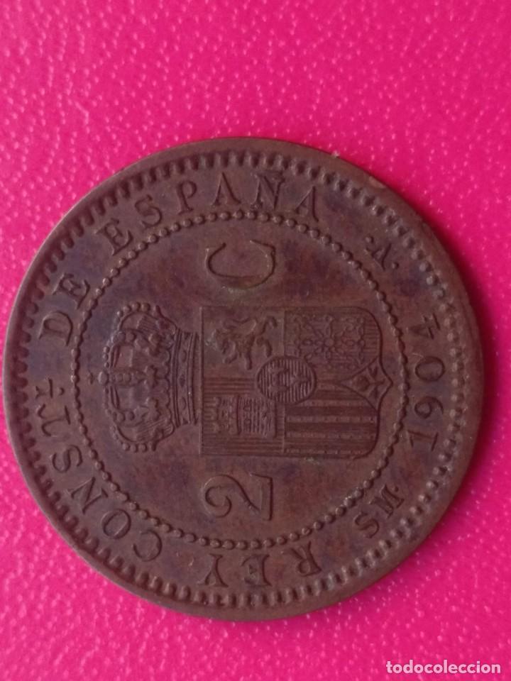 Monedas de Espa&ntilde;a: 1 Y 2 CENTIMOS ALFONSO XIII. 1904 Y 1912 - Foto 5