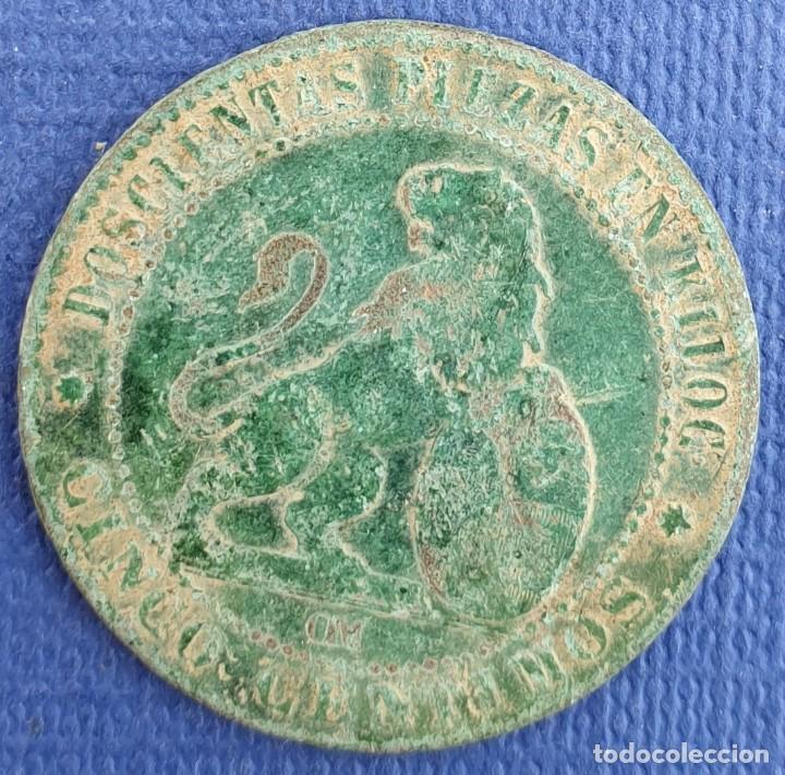 Monedas de Espa&ntilde;a: 5 C&Eacute;NTIMOS 1870 - GOBIERNO PROVISIONAL LOTE 4 - Foto 2