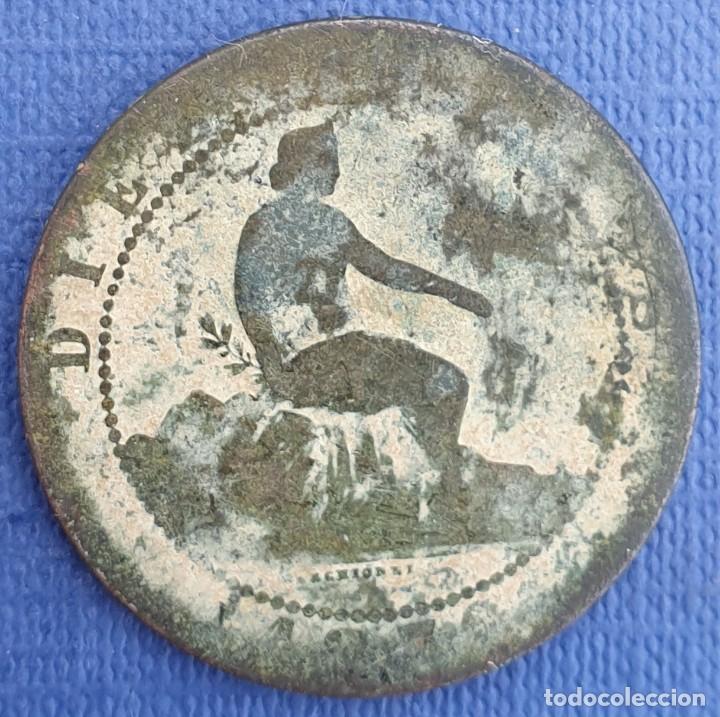 Monedas de Espa&ntilde;a: 10 C&Eacute;NTIMOS 1870 - GOBIERNO PROVISIONAL LOTE 2 - Foto 3
