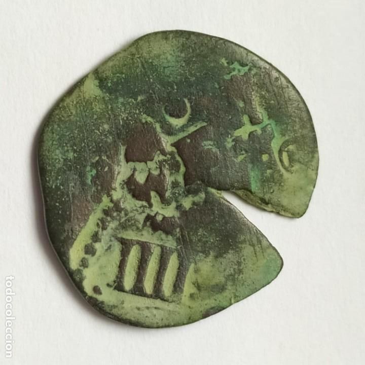 Monedas de Espa&ntilde;a: ## Felipe II 2 Cuartos de Toledo con tres resellos ## - Foto 1