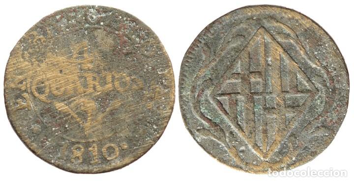 Monedas de Espa&ntilde;a: 4 QUARTOS 1810 BARCELONA - Foto 1