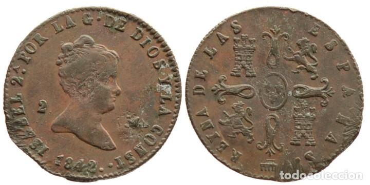 Moedas de Espanha: 2 MARAVEDIS 1842 SEGOVIA
