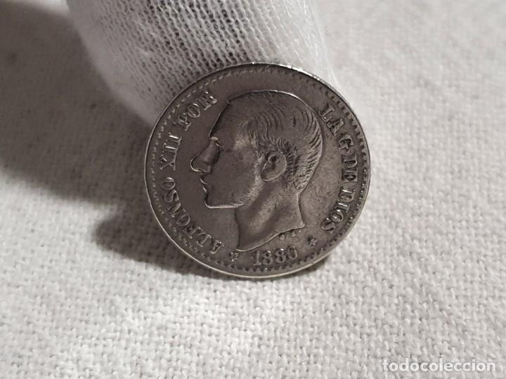 Monedas de Espa&ntilde;a: 50 c&eacute;ntimos 1880 - plata 835 - MBC/VF - Foto 2