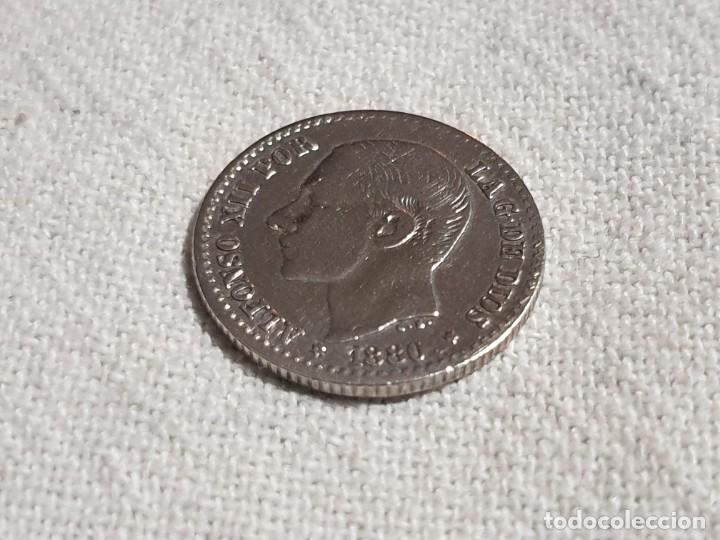 Monedas de Espa&ntilde;a: 50 c&eacute;ntimos 1880 - plata 835 - MBC/VF - Foto 3