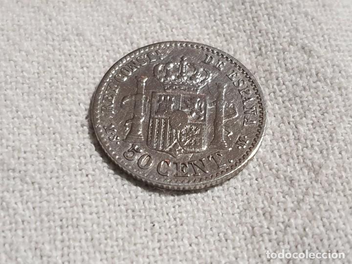 Monedas de Espa&ntilde;a: 50 c&eacute;ntimos 1880 - plata 835 - MBC/VF - Foto 4