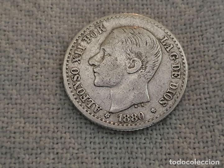Monedas de Espa&ntilde;a: 50 c&eacute;ntimos 1880 - plata 835 - MBC/VF - Foto 6