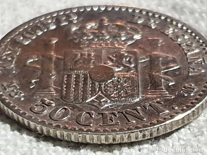 Monedas de Espa&ntilde;a: 50 c&eacute;ntimos 1880 - plata 835 - MBC/VF - Foto 8