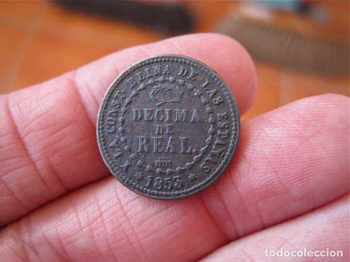 Monedas de Espa&ntilde;a: Moneda, Decima de real 1853, ceca Segovia, Isabel II - Foto 1