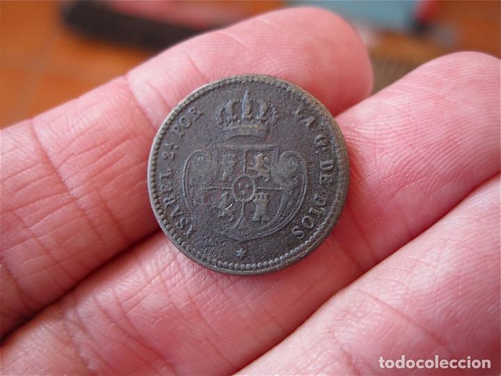 Monedas de Espa&ntilde;a: Moneda, Decima de real 1853, ceca Segovia, Isabel II - Foto 2
