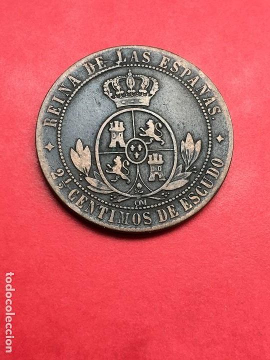 Monedas de Espa&ntilde;a: Isabel II 2 1/2 centimos 1868 Jubia - Foto 1