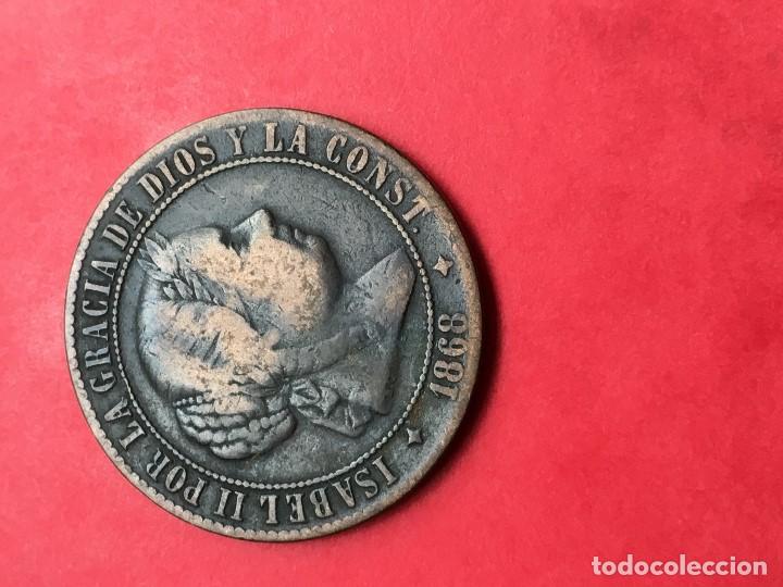 Monedas de Espa&ntilde;a: Isabel II 2 1/2 centimos 1868 Jubia - Foto 2
