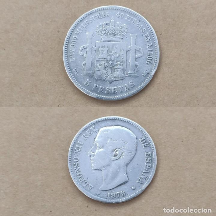 Moedas de Espanha: 5 pesetas a&ntilde;o 1875