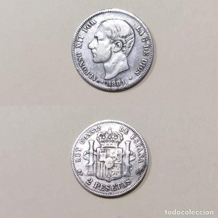 Moedas de Espanha: 2 pesetas a&ntilde;o 1881