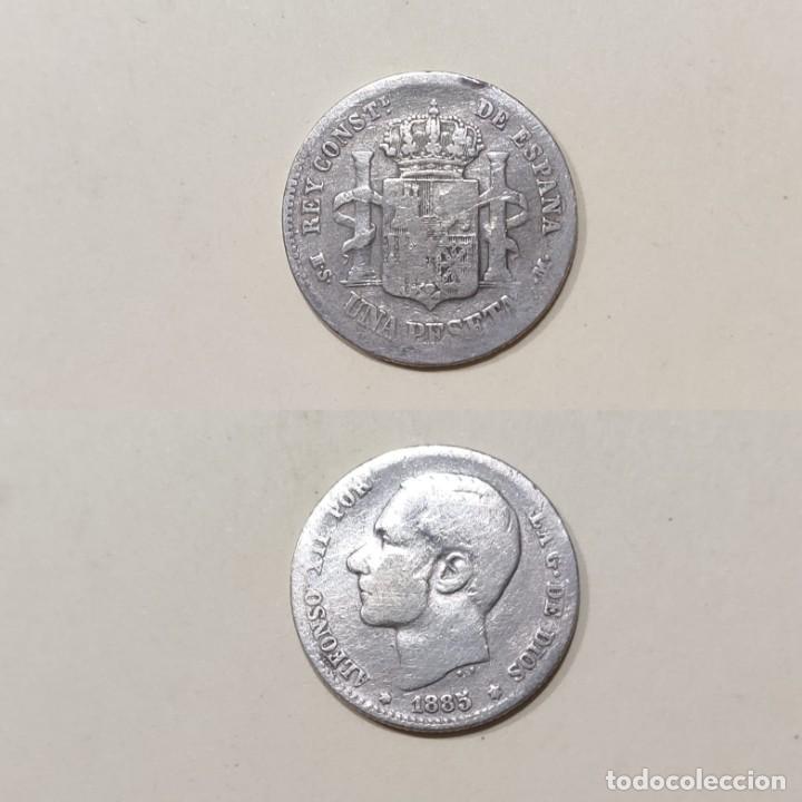 Moedas de Espanha: 1 peseta 1885