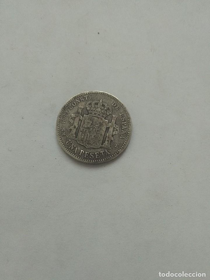 Monedas de Espa&ntilde;a: Moneda de 1 peseta de Alfonso 13 - Foto 2