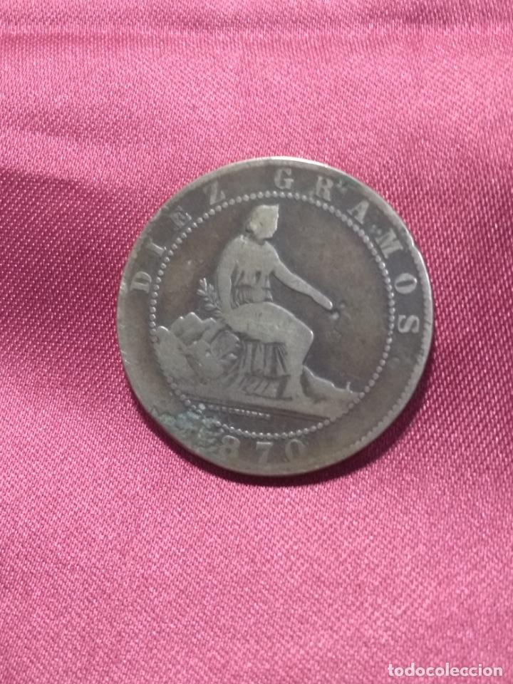 Monedas de Espa&ntilde;a: MONEDA . 10 C&Eacute;NTIMOS. GOBIERNO PROVISIONAL. 1870 - Foto 2