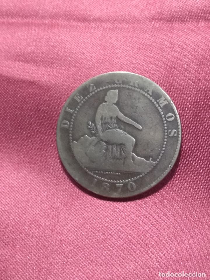 Monedas de Espa&ntilde;a: MONEDA . 10 C&Eacute;NTIMOS. GOBIERNO PROVISIONAL. 1870 - Foto 2