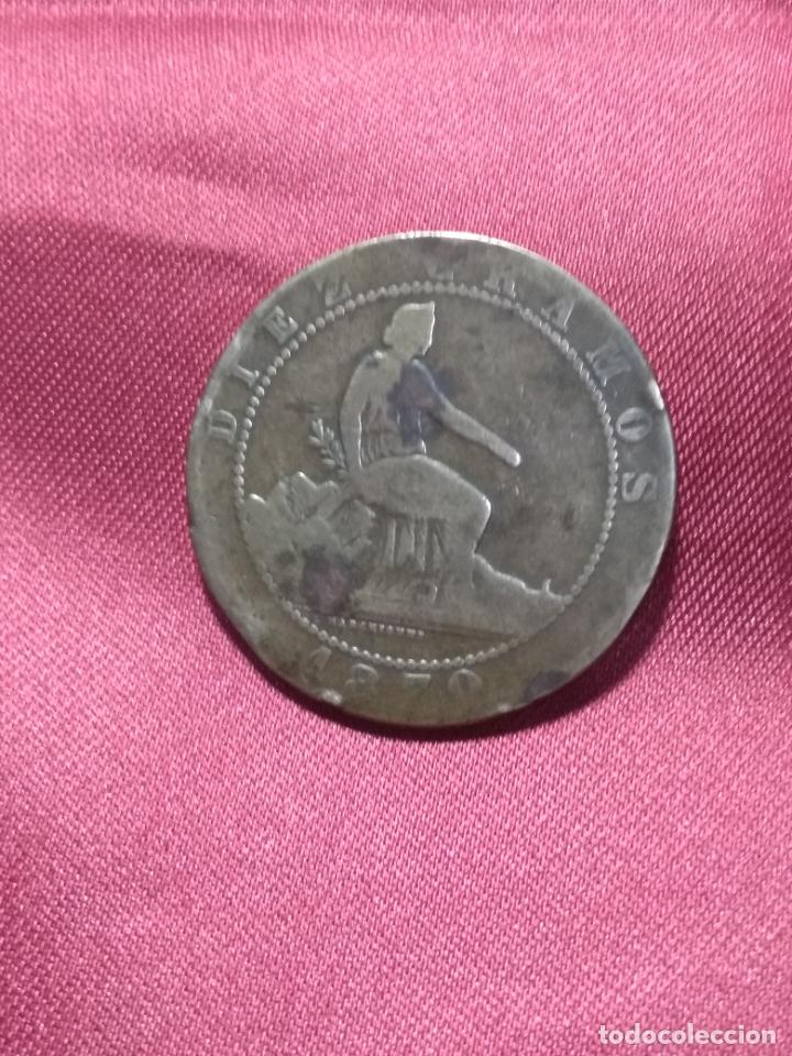 Monedas de Espa&ntilde;a: MONEDA . 10 C&Eacute;NTIMOS. GOBIERNO PROVISIONAL. 1870 - Foto 2