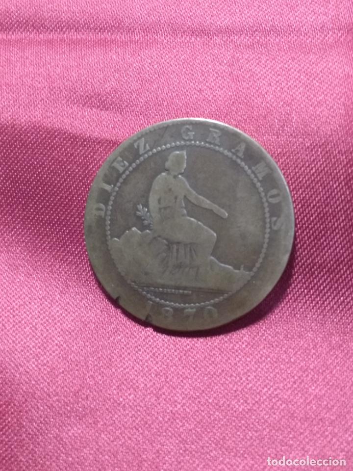 Monedas de Espa&ntilde;a: MONEDA . 10 C&Eacute;NTIMOS. GOBIERNO PROVISIONAL. 1870 - Foto 2