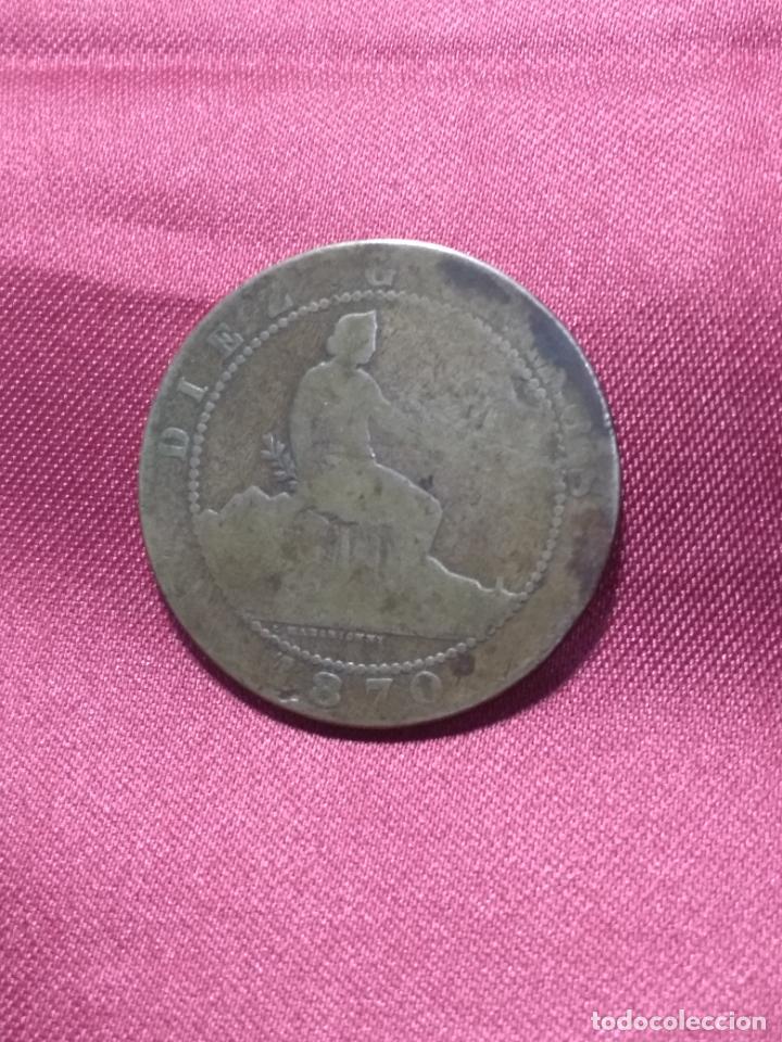Monedas de Espa&ntilde;a: MONEDA . 10 C&Eacute;NTIMOS. GOBIERNO PROVISIONAL. 1870 - Foto 2