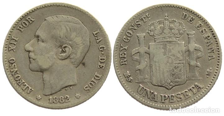 M&uuml;nzen von Spanien: 1 PESETA 1882 MSM