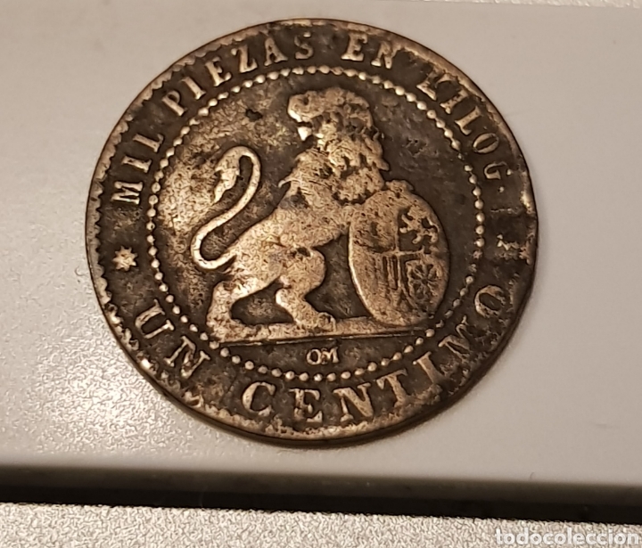 Monedas de Espa&ntilde;a: Moneda de 1 c&eacute;ntimo Primera rep&uacute;blica 1870. - Foto 2