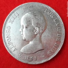 Monedas de España: MONEDA PLATA 5 PESETAS DURO DE PLATA 1891 ESTRELLAS VISIBLES 91 MBC+ ORIGINAL D2764A