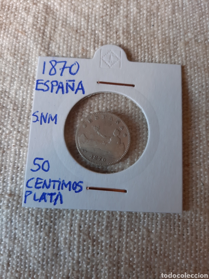 Monedas de Espa&ntilde;a: 1870 ESPA&Ntilde;A 50 C&Eacute;NTIMOS PLATA SNM... NUMISM&Aacute;TICA COLISEVM - Foto 1