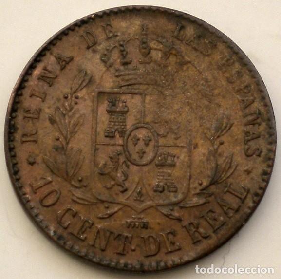 Monedas de Espa&ntilde;a: 10 C&eacute;ntimos de Real - Isabel II - 1863 - Segovia - Foto 2