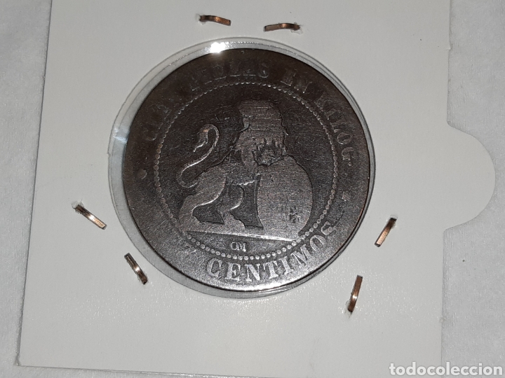 Monedas de Espa&ntilde;a: 10 CMS GOBIERNO PROVISIONAL 1870-OM COBRE. - Foto 2