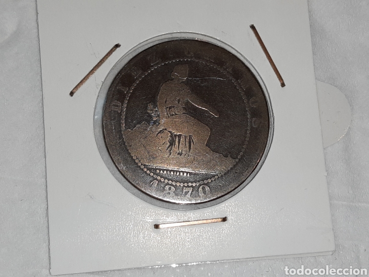 Monedas de Espa&ntilde;a: 10 CMS GOBIERNO PROVISIONAL 1870-OM COBRE. - Foto 1