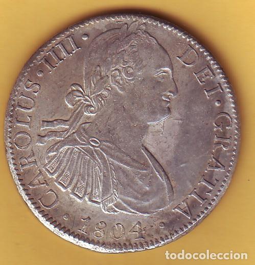 CARLOS IV 8 REALES MEXICO T.H. AÑO 1804 (Numismática - España Modernas y Contemporáneas - De Reyes Católicos (1.474) a Fernando VII (1.833))