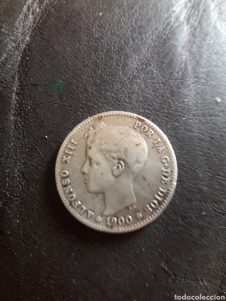 Monedas de Espa&ntilde;a: Moneda de 1 peseta de plata de 1900 - Foto 1
