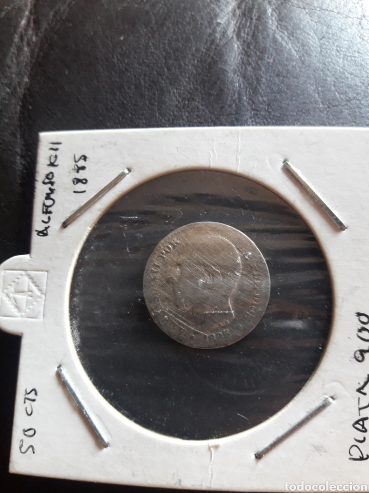 Monedas de Espa&ntilde;a: Moneda de 50 c&eacute;ntimos de plata de 1885 - Foto 1