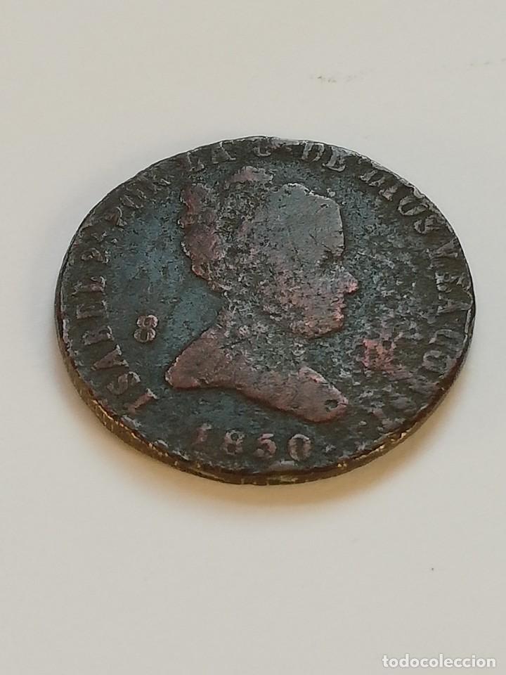 Moedas de Espanha: 8 maraved&iacute;s de 1850