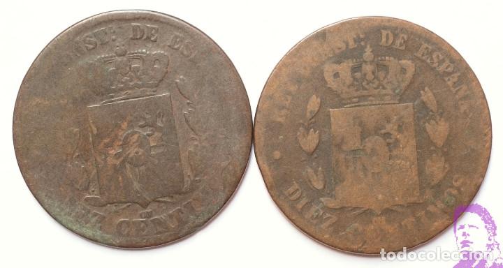M&uuml;nzen von Spanien: LOTE 2 MONEDAS DIEZ 10 CENTIMOS Ref. 059