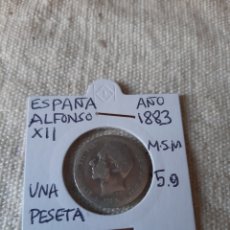 Monedas de España: 1883 ESPAÑA UNA PESETA PLATA 5 GRAMOS ALFONSO XII COLISEVM NUMISMÁTICA