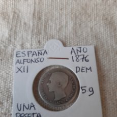 Monedas de España: UNA PESETA ESPAÑA 1876 DEM ALFONSO XII 5 GRAMOS