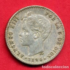 Monedas de España: MONEDA PLATA 50 CENTIMOS 1896 ESTRELLAS VISIBLES 9 6 MBC++ ORIGINAL , B36