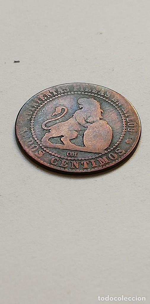 Moedas de Espanha: 2 c&eacute;ntimos 1870