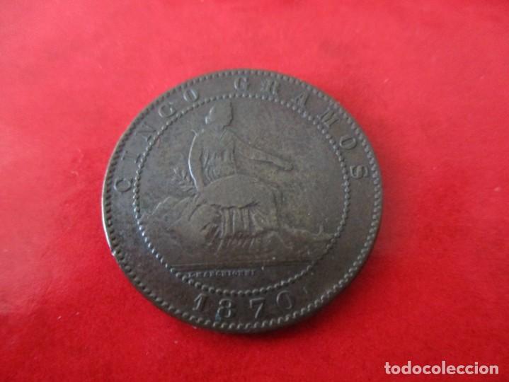 Monedas de Espa&ntilde;a: 5 centimos del Gobierno Provisional. 1870. #mn - Foto 1