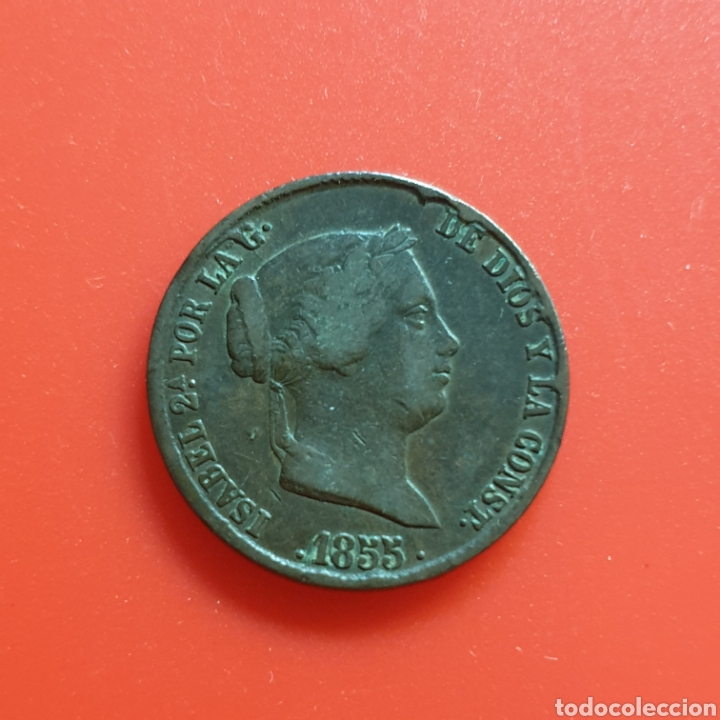 Monedas de Espa&ntilde;a: Isabel II &ndash; 25 centimos de Real 1855 Segovia - Foto 1