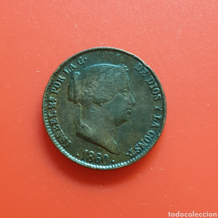 Monedas de Espa&ntilde;a: Isabel II &ndash; 25 centimos de Real 1860 Segovia - Foto 1