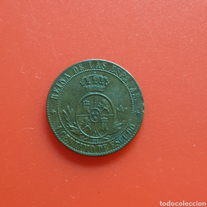 Monedas de Espa&ntilde;a: Isabel II &ndash; 1 centimo de escudo 1867 Segovia - Foto 2