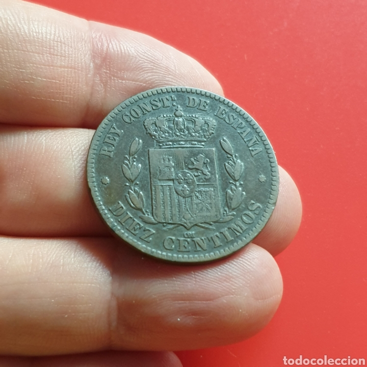 Monedas de Espa&ntilde;a: Alfonso XII &ndash; 10 centimos 1877 - Foto 2