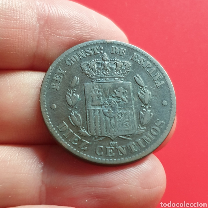 Monedas de Espa&ntilde;a: Alfonso XII &ndash; 10 centimos 1879 - Foto 2