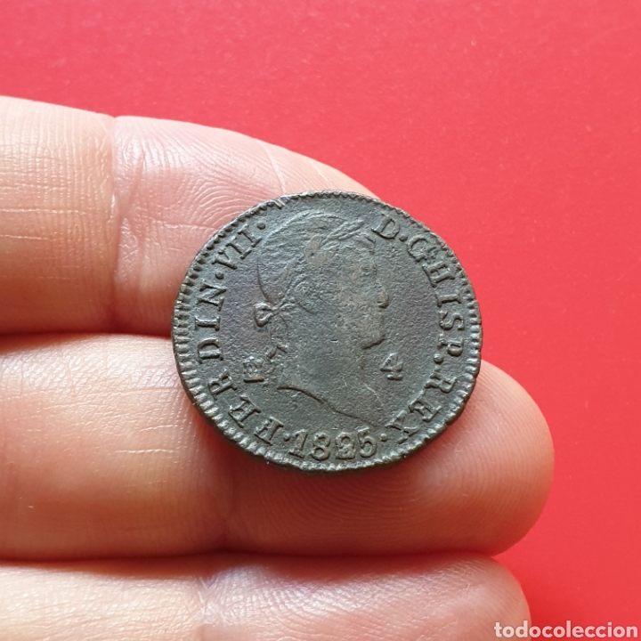 Monedas de Espa&ntilde;a: Fernando VII &ndash; 4 maravedis 1825 Segovia - Foto 1