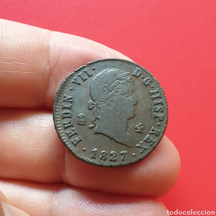 Monedas de Espa&ntilde;a: Fernando VII &ndash; 4 maravedis 1827 Segovia - Foto 3