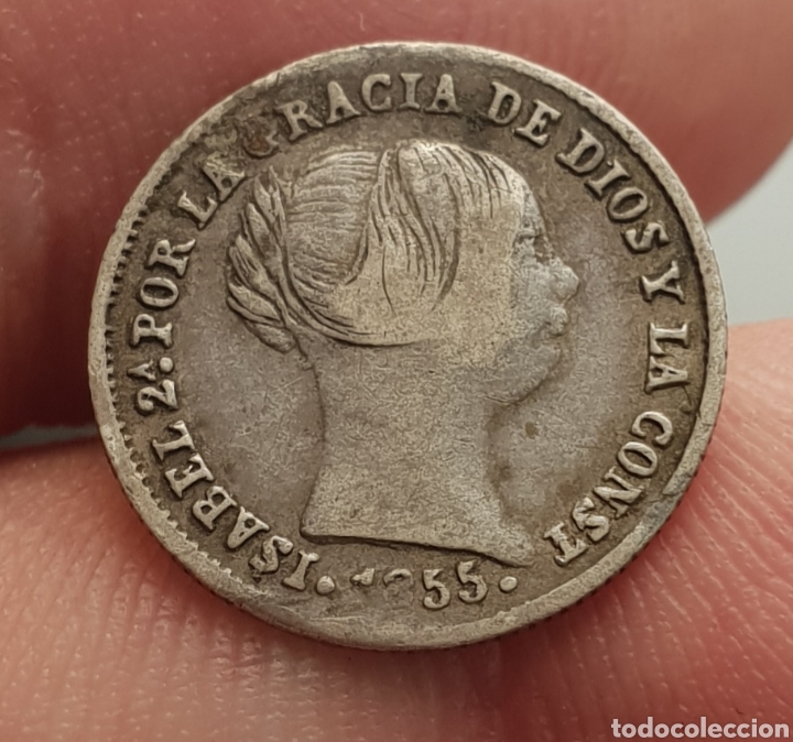 Monedas de Espa&ntilde;a: 1 REAL 1855 ISABEL II BARCELONA - Foto 1