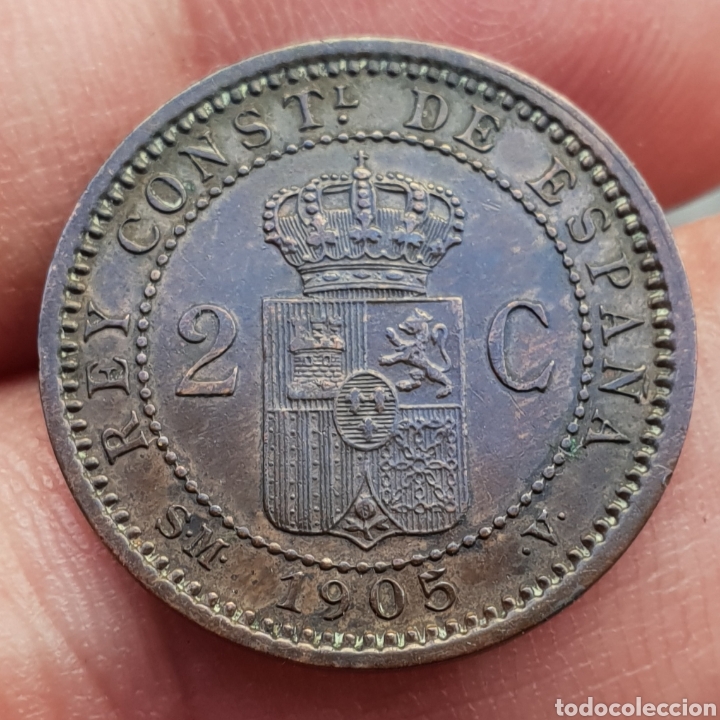 Monedas de Espa&ntilde;a: 2 CENTIMOS 1905*05 ALFONSO XIII - Foto 2